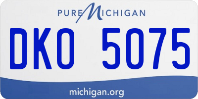 MI license plate DKO5075