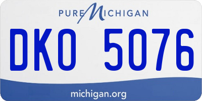 MI license plate DKO5076