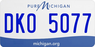 MI license plate DKO5077