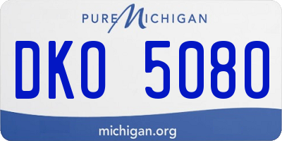 MI license plate DKO5080