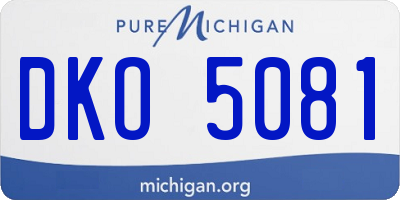 MI license plate DKO5081