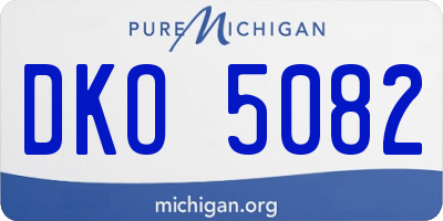 MI license plate DKO5082