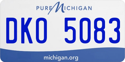MI license plate DKO5083
