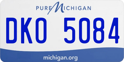 MI license plate DKO5084
