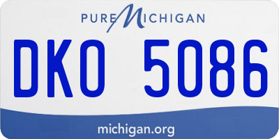 MI license plate DKO5086