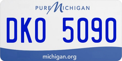 MI license plate DKO5090