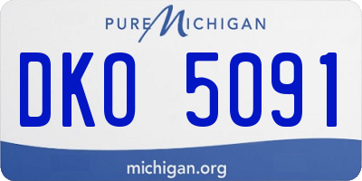 MI license plate DKO5091
