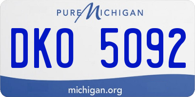 MI license plate DKO5092