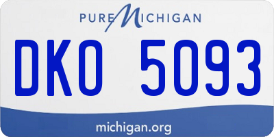 MI license plate DKO5093