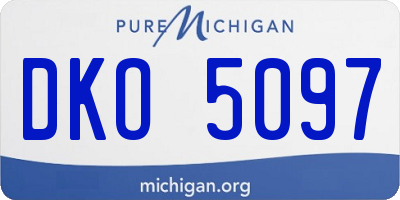 MI license plate DKO5097