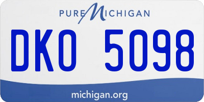 MI license plate DKO5098