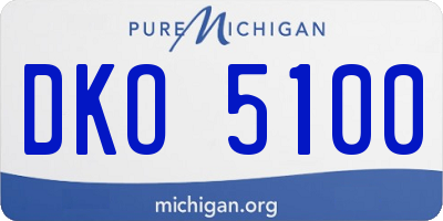 MI license plate DKO5100