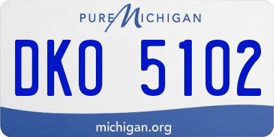 MI license plate DKO5102