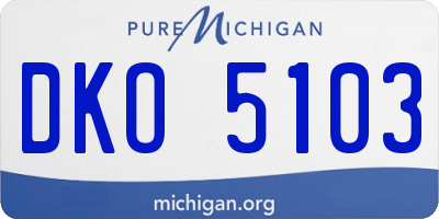 MI license plate DKO5103