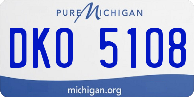 MI license plate DKO5108