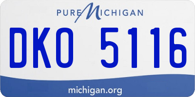 MI license plate DKO5116