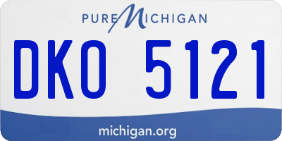 MI license plate DKO5121