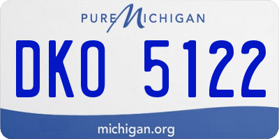 MI license plate DKO5122