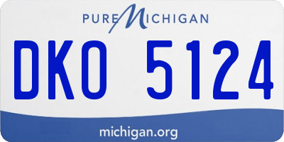 MI license plate DKO5124