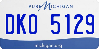 MI license plate DKO5129