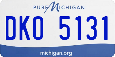 MI license plate DKO5131