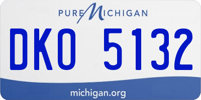 MI license plate DKO5132