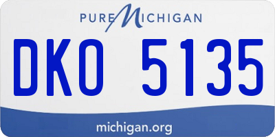 MI license plate DKO5135