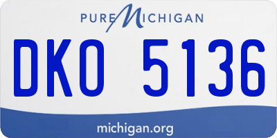 MI license plate DKO5136