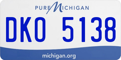 MI license plate DKO5138