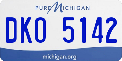 MI license plate DKO5142