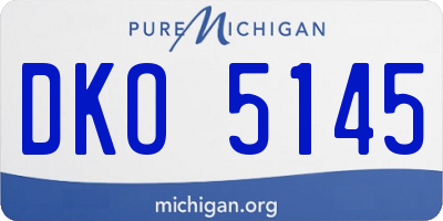 MI license plate DKO5145