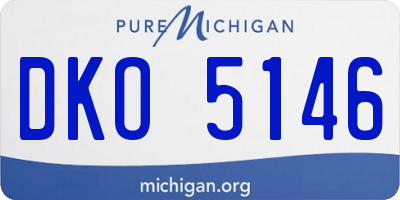 MI license plate DKO5146