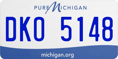 MI license plate DKO5148
