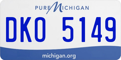 MI license plate DKO5149