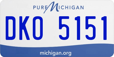 MI license plate DKO5151