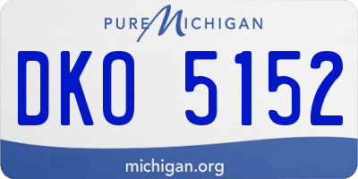 MI license plate DKO5152