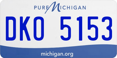 MI license plate DKO5153
