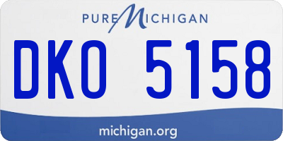 MI license plate DKO5158