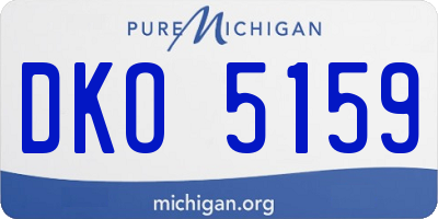 MI license plate DKO5159