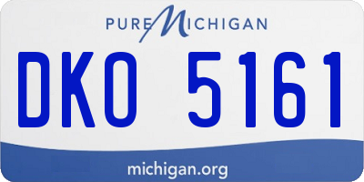 MI license plate DKO5161