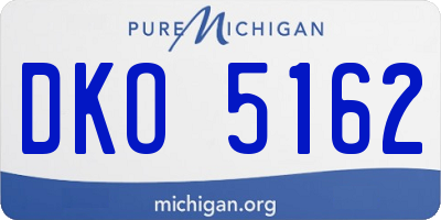 MI license plate DKO5162