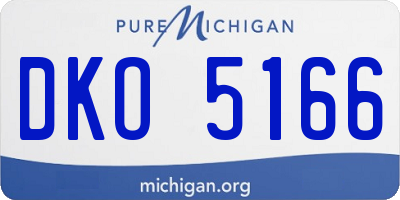 MI license plate DKO5166