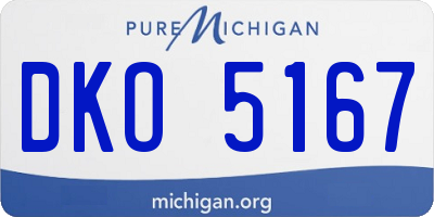 MI license plate DKO5167