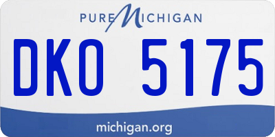 MI license plate DKO5175