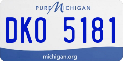 MI license plate DKO5181