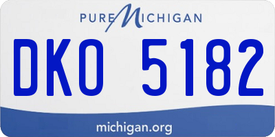 MI license plate DKO5182