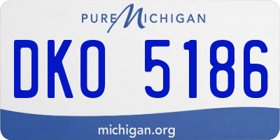 MI license plate DKO5186
