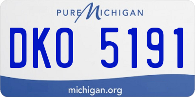 MI license plate DKO5191