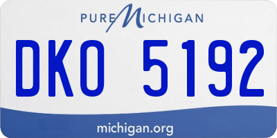 MI license plate DKO5192