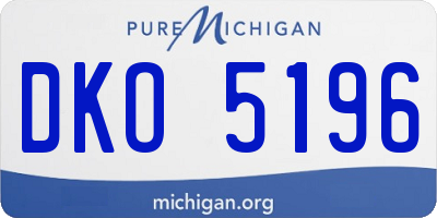 MI license plate DKO5196